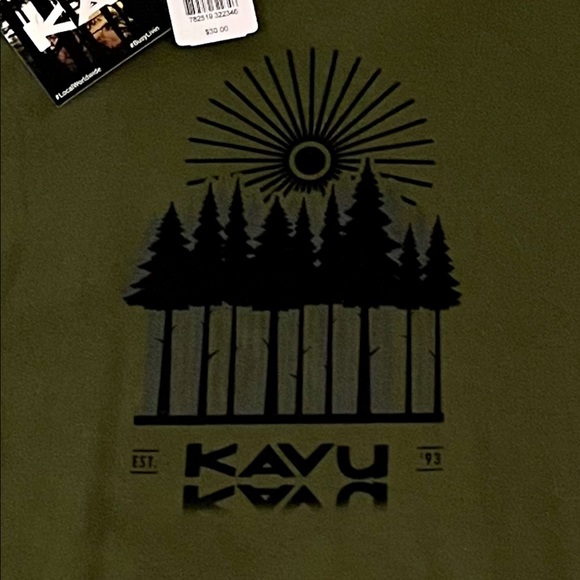 KAVU Brand Forest Camp Military Green Tee-Shirt Medium- NWT- Outdoor Camping - Picture 4 of 6